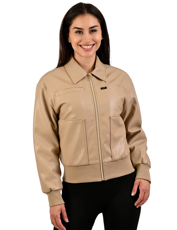 Chamarra Beige marca Lee para Mujer con Bolsillos